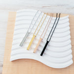 Vertical Bar Necklace (Silver, 14k Gold, Rose Gold, Black, or Rainbow), 1 Total, Metal Blank 5 - 