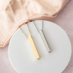 Vertical Bar Necklace (Silver, 14k Gold, Rose Gold, Black, or Rainbow), 1 Total, Metal Blank 5 - 