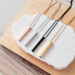 Vertical Bar Necklace (Silver, 14k Gold, Rose Gold, Black, or Rainbow), 1 Total, Metal Blank 5 - 