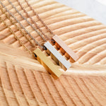 Vertical Bar Urn Memorial Necklace (Silver, Gold, or Rose Gold), 1 Total, Metal Blank 43 - 
