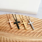Vertical Cross Necklace (Silver, Gold, Rose Gold, or Black), 1 Total, Metal Blank 24 - 