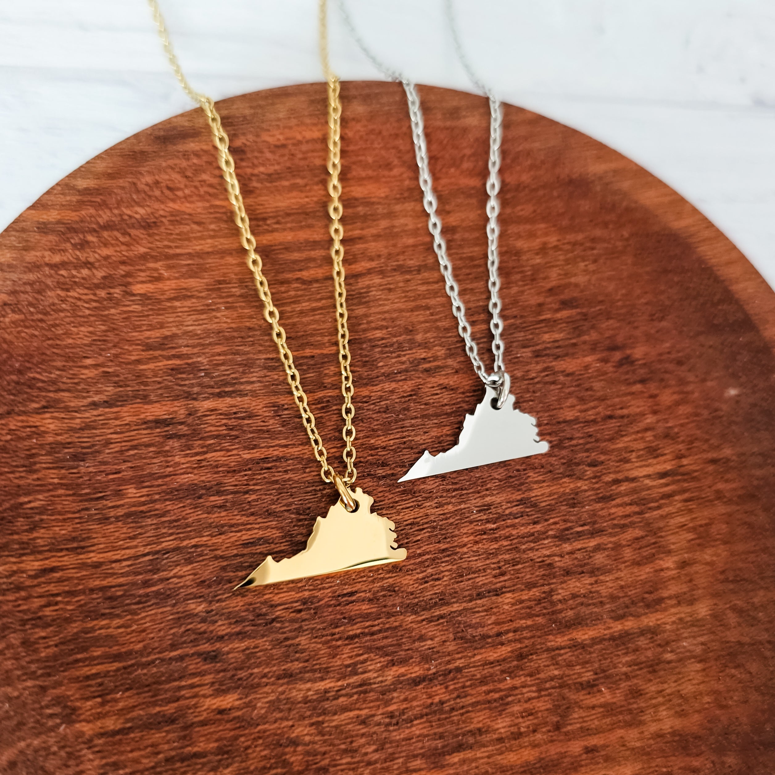 Virginia Pendant Necklace (Silver or Gold), 1 Total, Metal Blank 214 - 