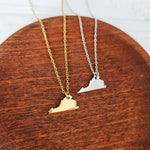 Virginia Pendant Necklace (Silver or Gold), 1 Total, Metal Blank 214 - 