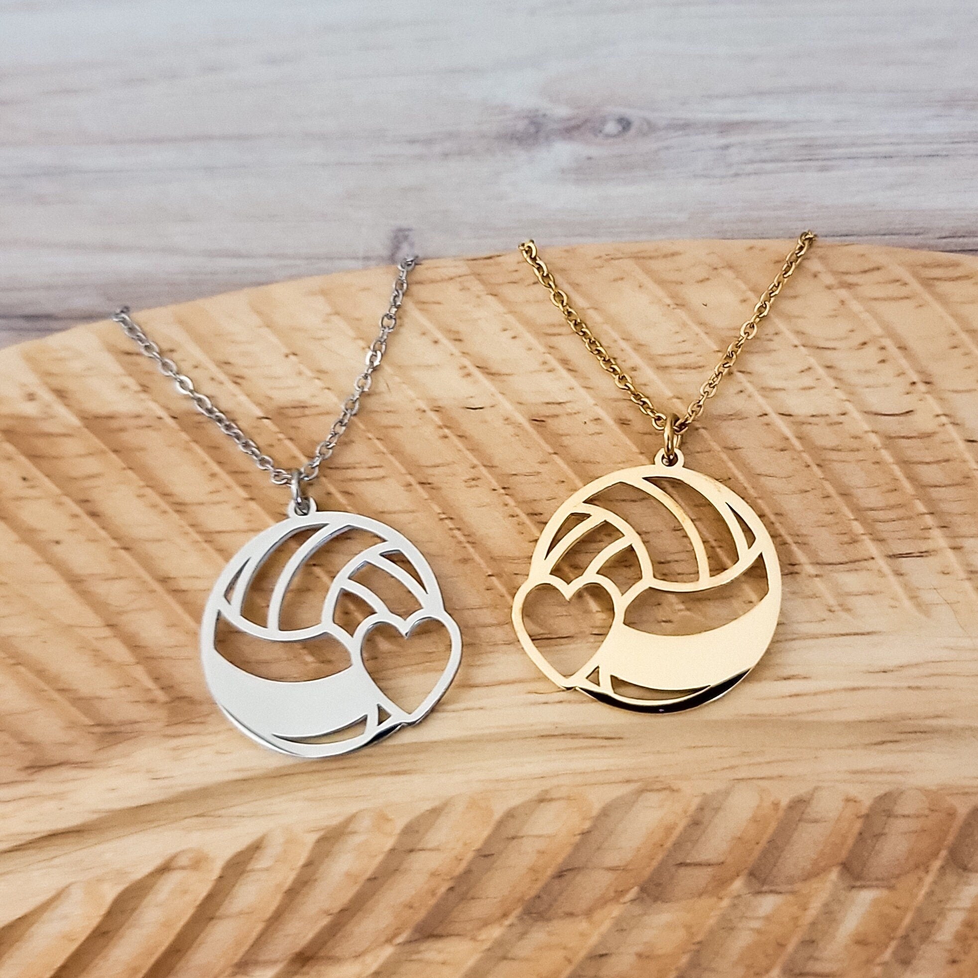 Volleyball Necklace (Silver or Gold), 1 Total, Metal Blank 80 - 