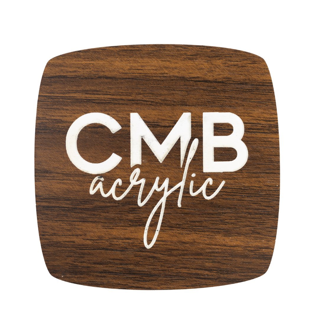 Walnut Wood Engraves White Laser Indoor Two Tone Acrylic | Two Tone Acrylic Sheet | CMB Acrylic