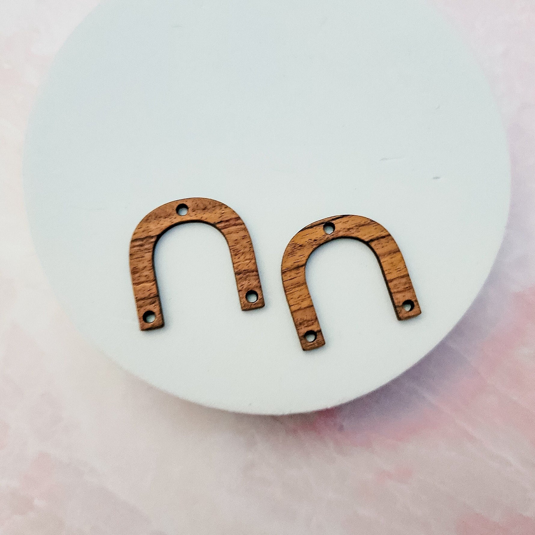 Walnut Wooden 25x25mm Arch Connectors, 10 Pieces, Wood 47 - 