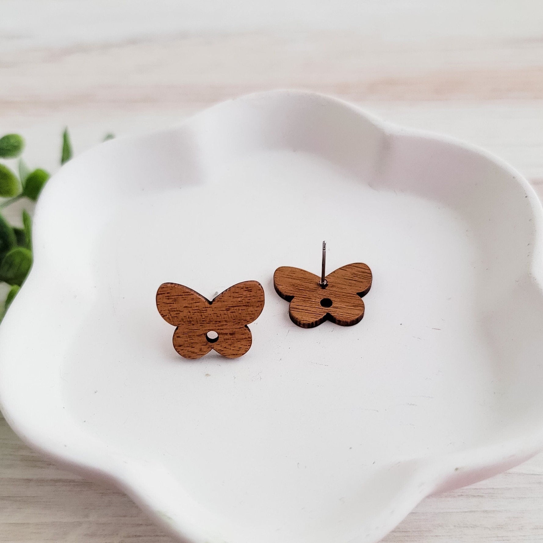 Walnut Wooden Butterfly Studs, 10 Pieces, Wood 4 - 