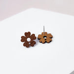 Walnut Wooden Daisy Studs, 10 Pieces, Wood 5 - 