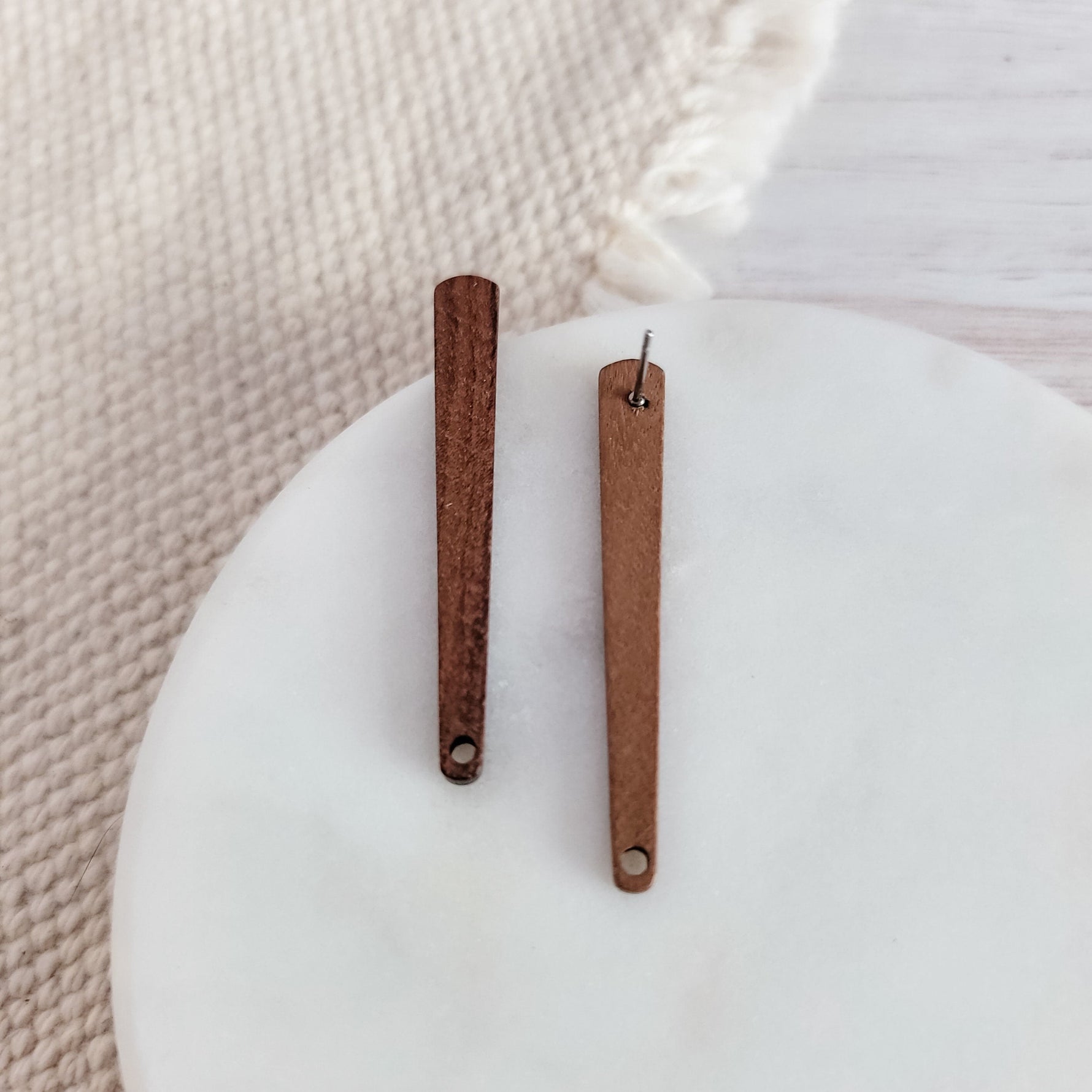 Walnut Wooden Elongated Bar Studs, 10 Pieces, Wood 23 - 