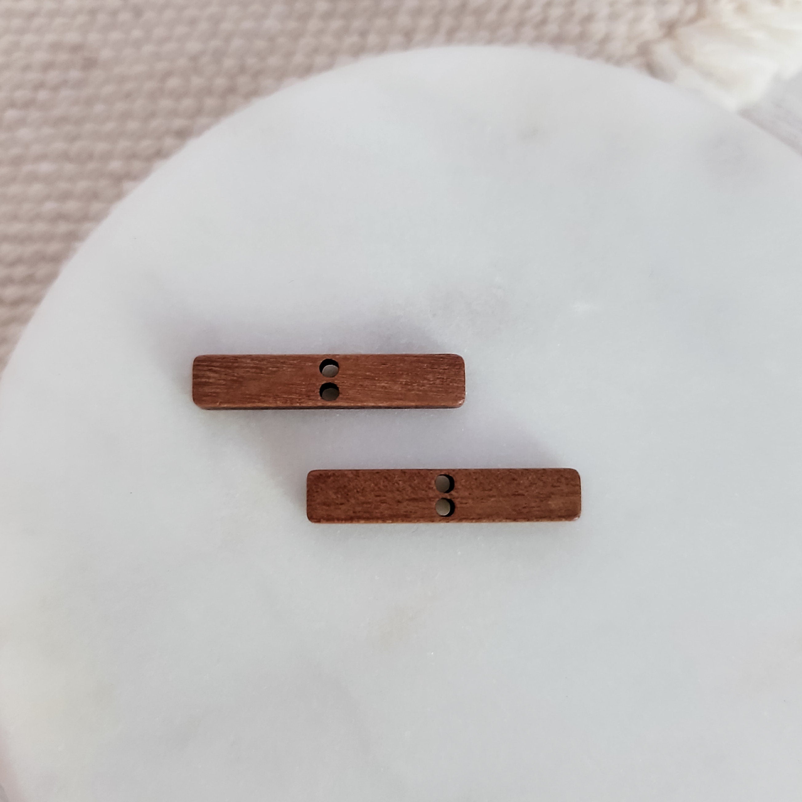 Walnut Wooden Horizontal 2 Hole Bar Connectors, 10 Pieces, Wood 42 - 