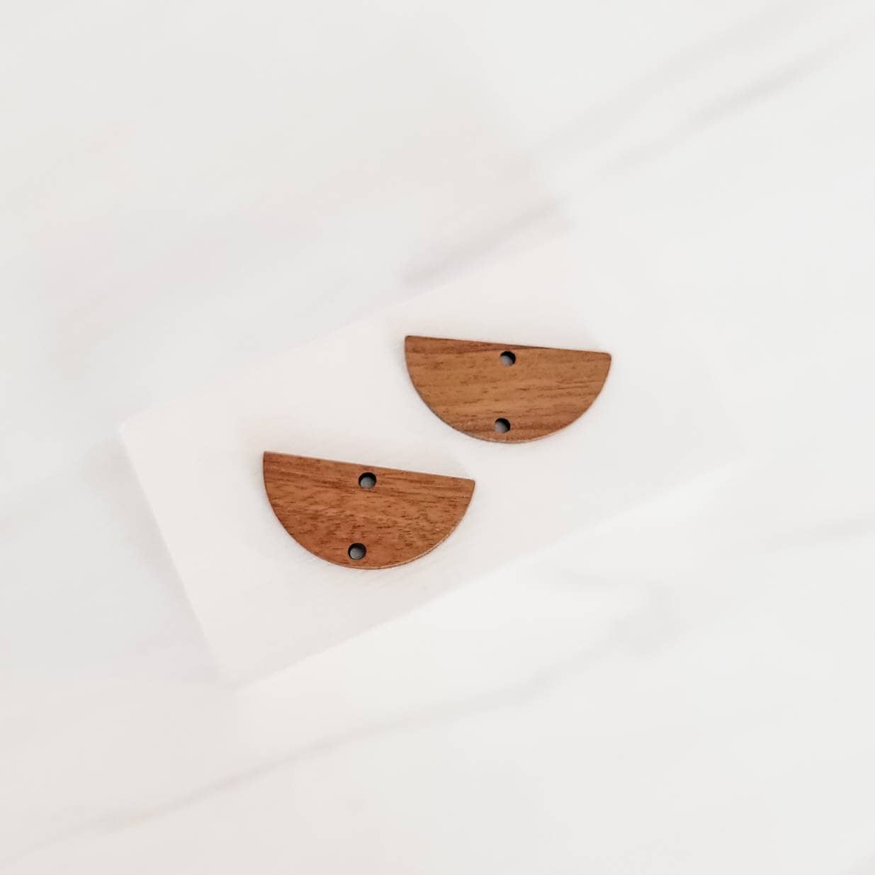 Walnut Wooden Semicircle Connectors, 10 Pieces, Wood 44 - 