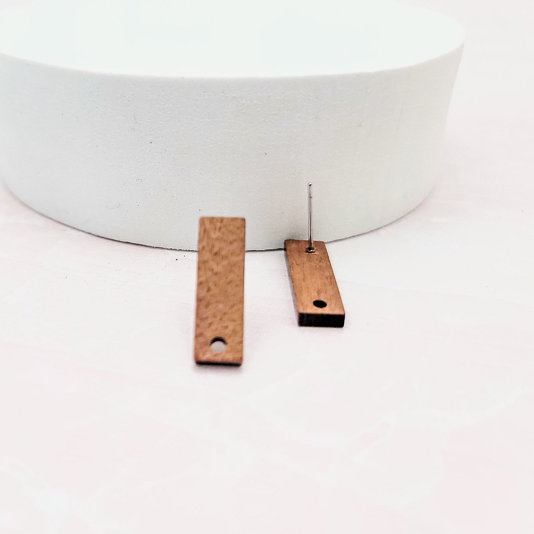 Walnut Wooden Tall Rectangle Studs, 10 Pieces, Wood 22 - 