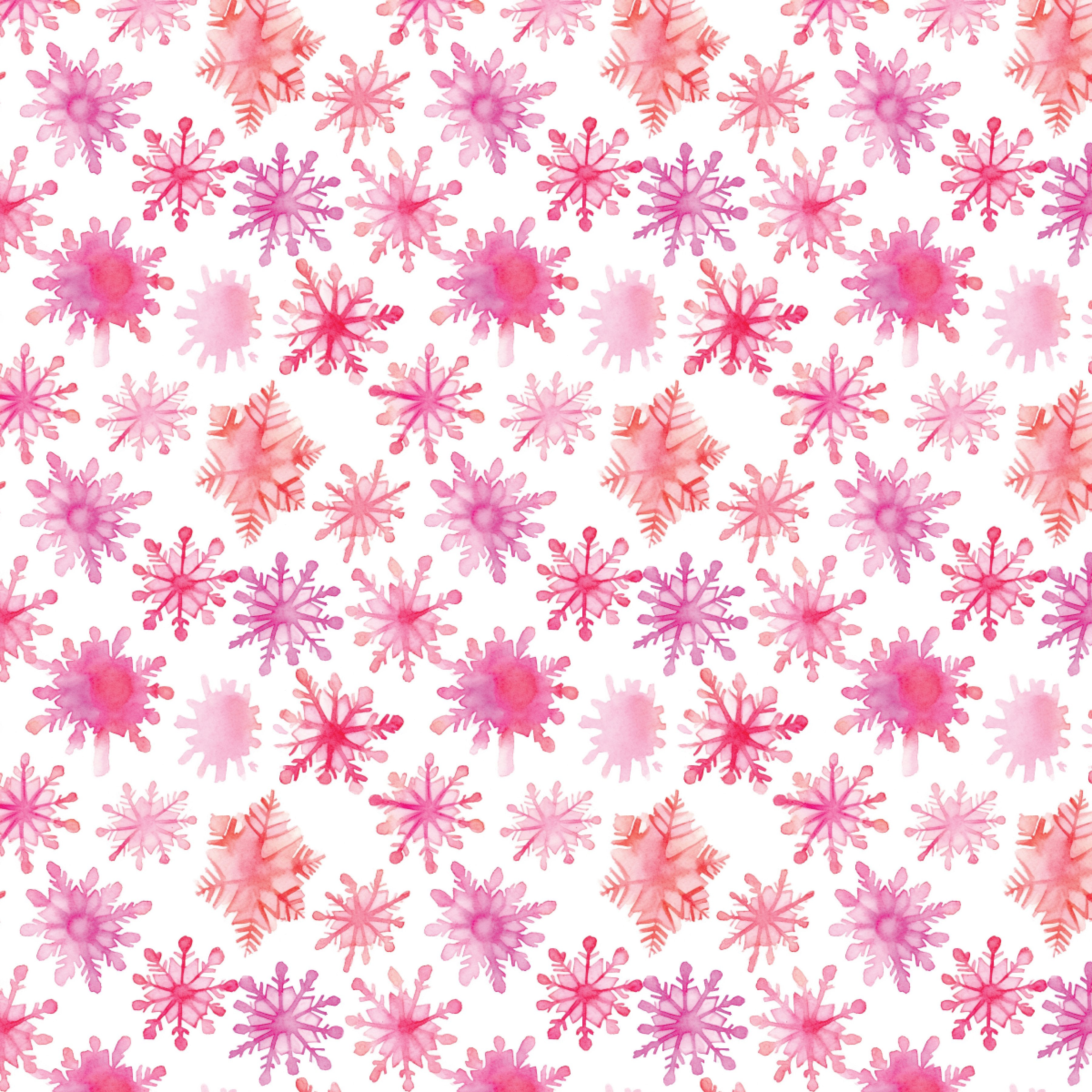 P0655 | Watercolor Pink Snowflakes Pattern Acrylic Sheets – Custom Made ...