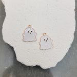 White and Gold Ghost Enamel & Alloy Charm, 10 Pieces, Charm 15 - 