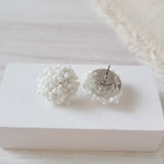 White (Silver Hardware) 15mm Small Seed Bead Topper, 1 Pair, Seed Bead 31 - 