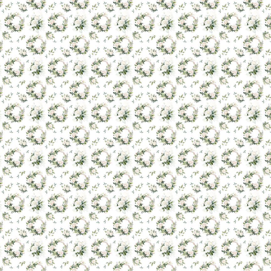 White Wreaths Pattern Acrylic Sheets - CMB Pattern Acrylic