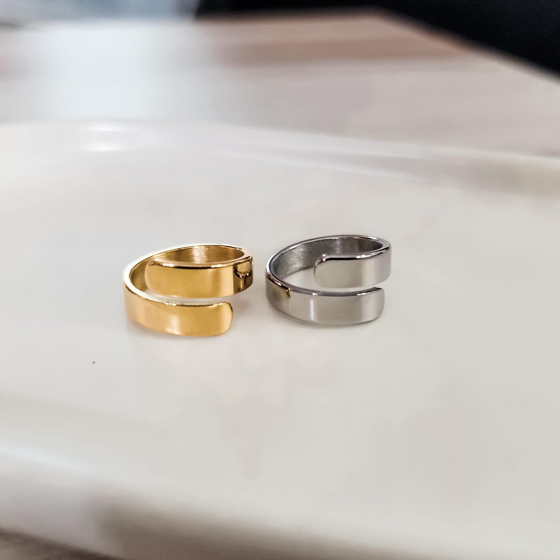 Wide Adjustable Ring (Silver or Gold, One Size), 1 Total, Metal Blank 100 - 