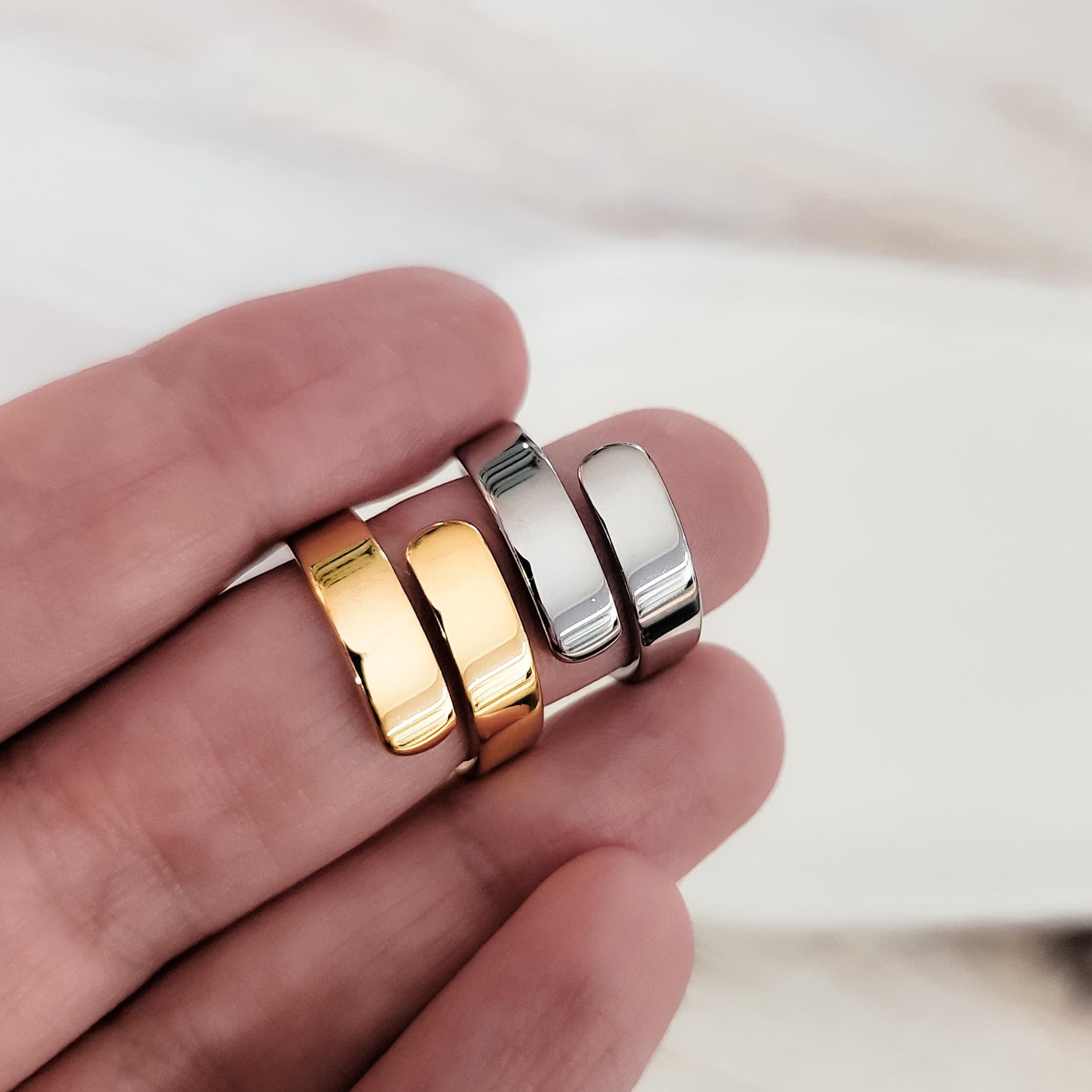 Wide Adjustable Ring (Silver or Gold, One Size), 1 Total, Metal Blank 100 - 