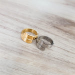 Wide Adjustable Ring (Silver or Gold, One Size), 1 Total, Metal Blank 100 - 