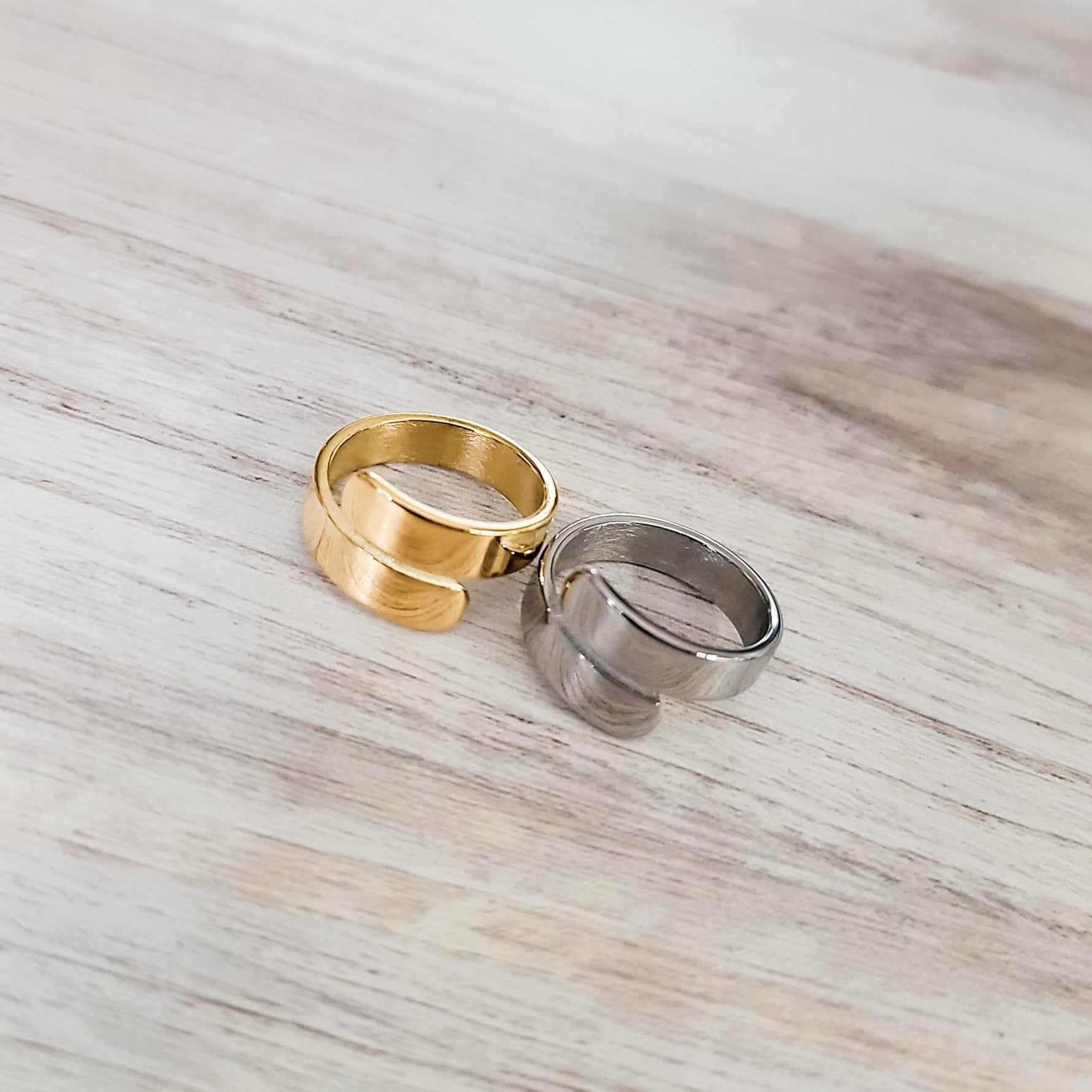 Wide Adjustable Ring (Silver or Gold, One Size), 1 Total, Metal Blank 100 - 