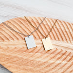 Wide Rectangle Pendant Necklace (Silver, Gold, or Rose Gold), 1 Total, Metal Blank 62 - 