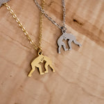 Wrestling Necklace (Silver or Gold), 1 Total, Metal Blank 118 - 