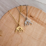 Wrestling Necklace (Silver or Gold), 1 Total, Metal Blank 118 - 