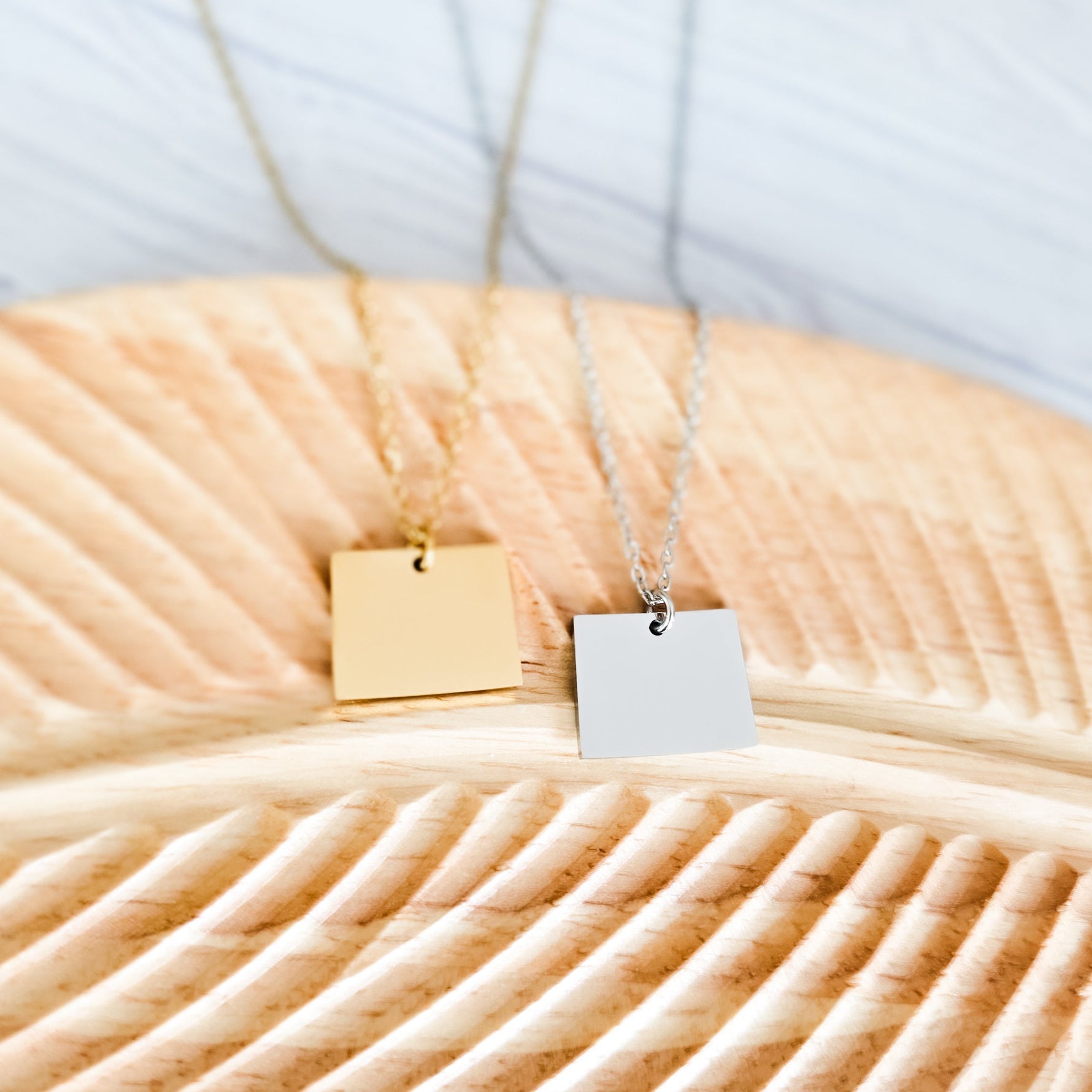 Wyoming Pendant Necklace (Silver or Gold), 1 Total, Metal Blank 205 - 