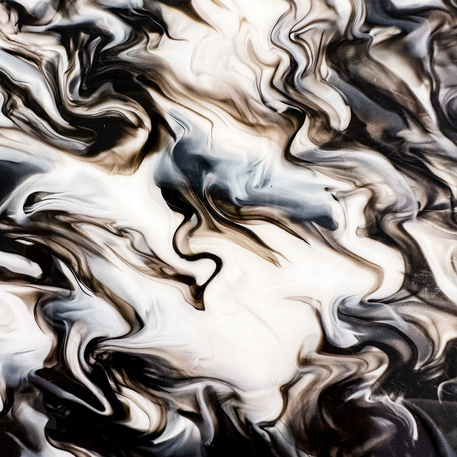 1/8" Black Licorice Creme Swirl Cast Acrylic Sheets - Acrylic Sheets