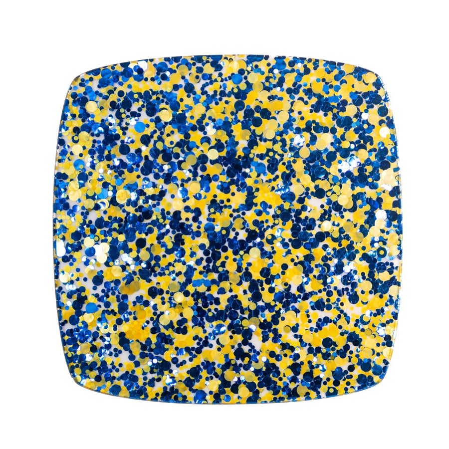 1/8" Blue & Gold Glitter Dots Cast Acrylic Sheets - Acrylic Sheets