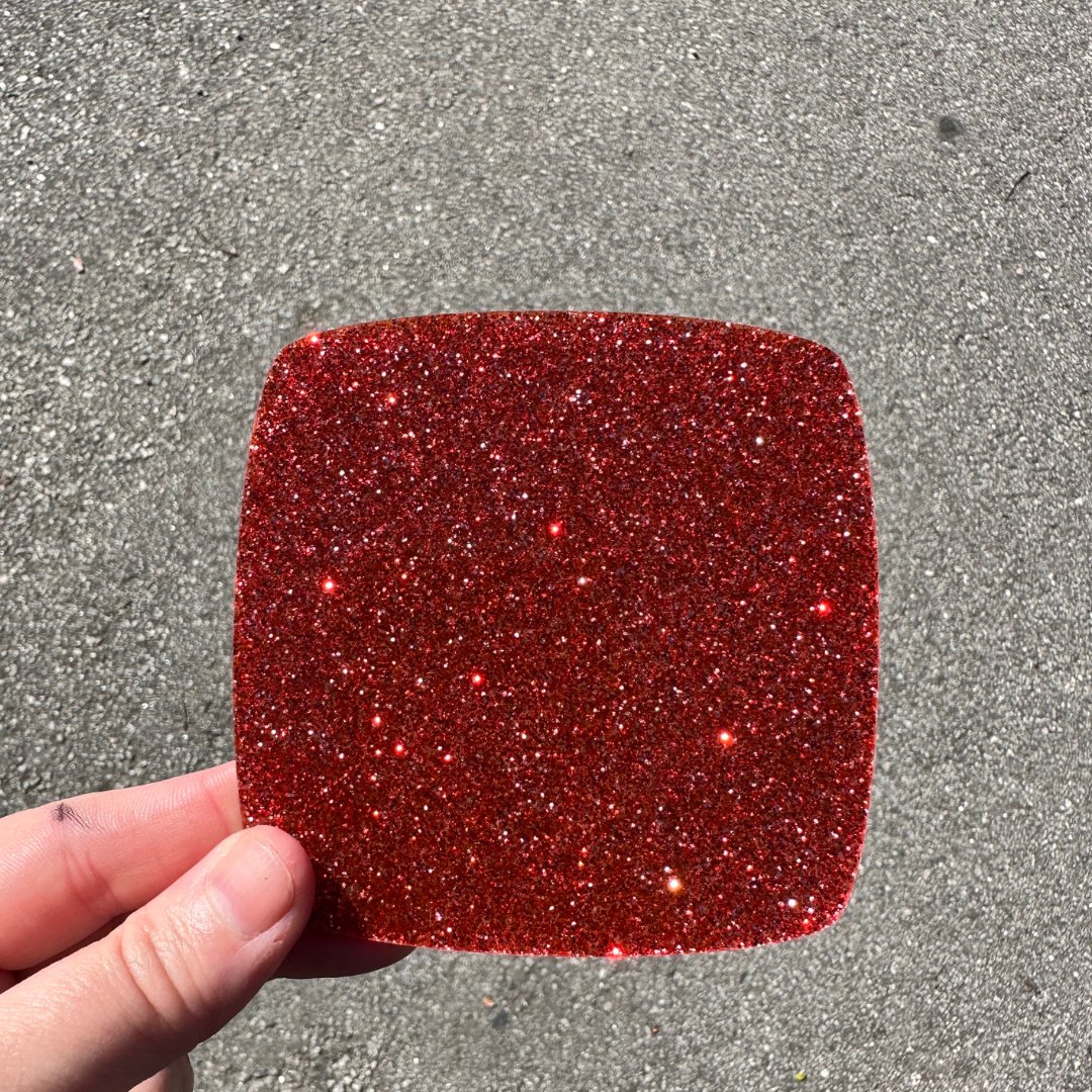 1/8" Cherry Pop Red Glitter Cast Acrylic Sheets - Acrylic Sheets