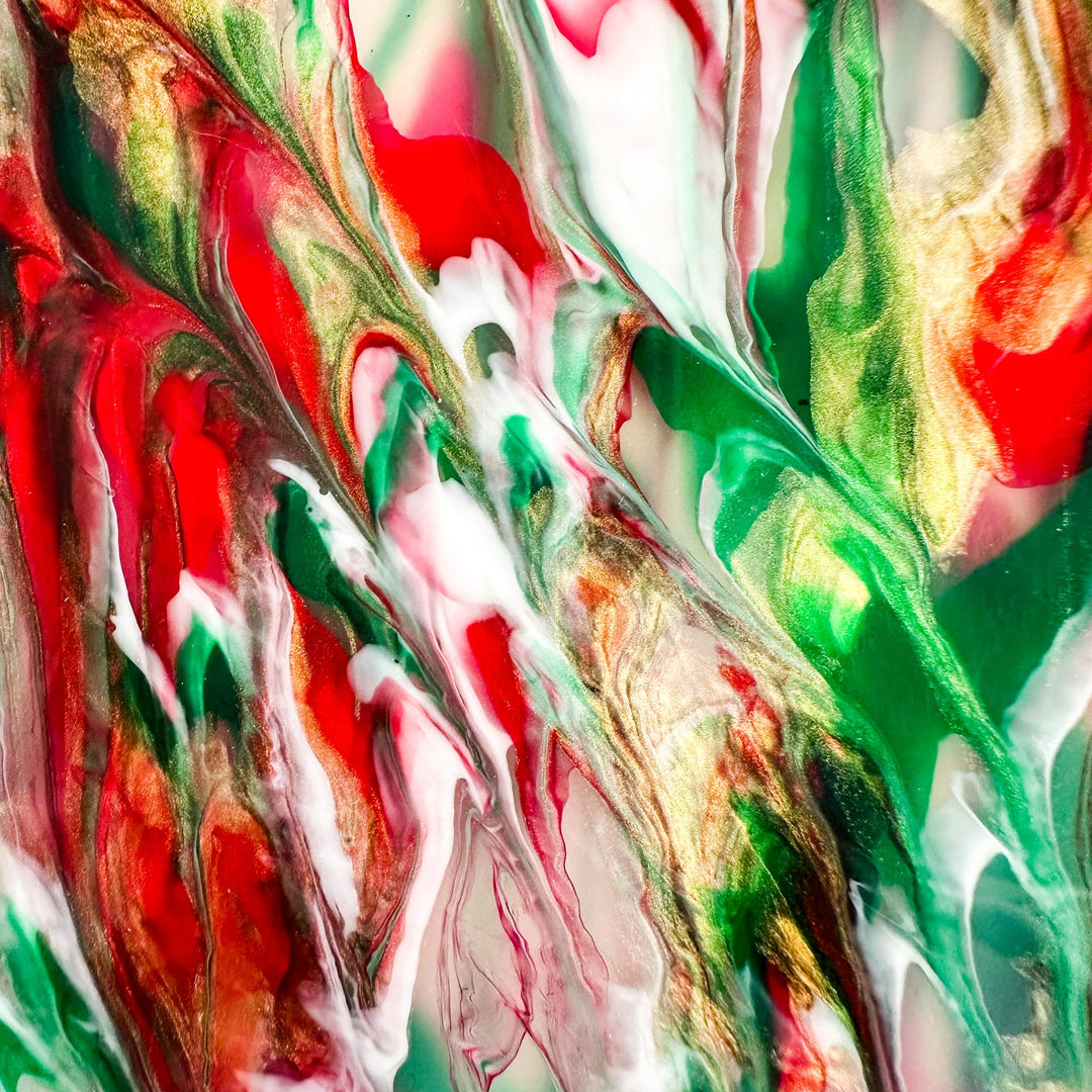 1/8" Christmas Paint Pour Cast Acrylic Sheets - Acrylic Sheets