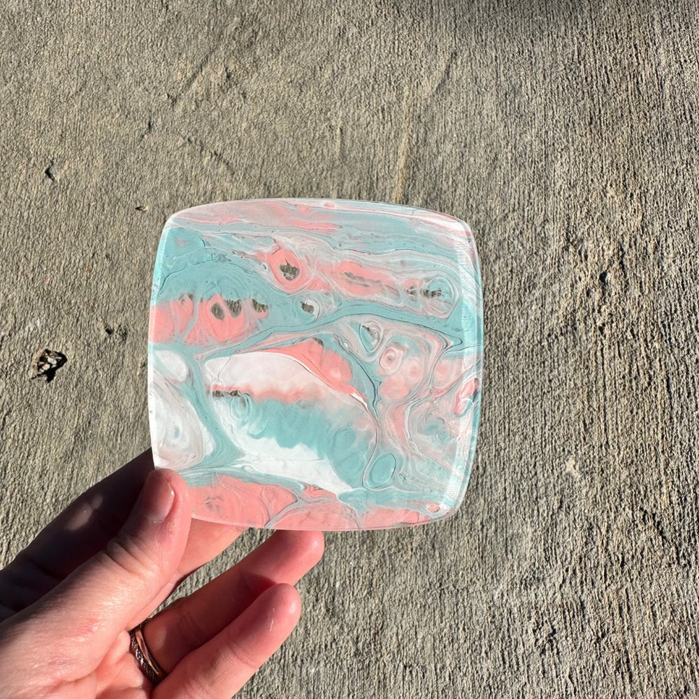 1/8" Coastal Serenity Paint Pour Cast Acrylic Sheets - Acrylic Sheets