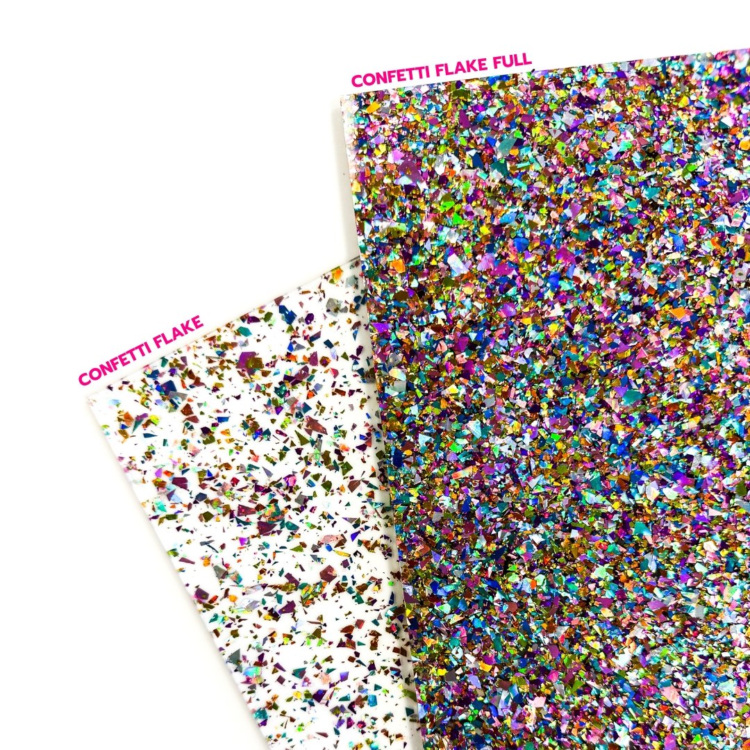 1/8" Confetti Flake FULL Glitter Cast Acrylic Sheets Custom Made Better