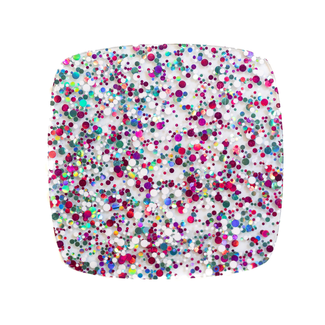 1/8" Frozen Fest Glitter Dots Cast Acrylic Sheets - Acrylic Sheets