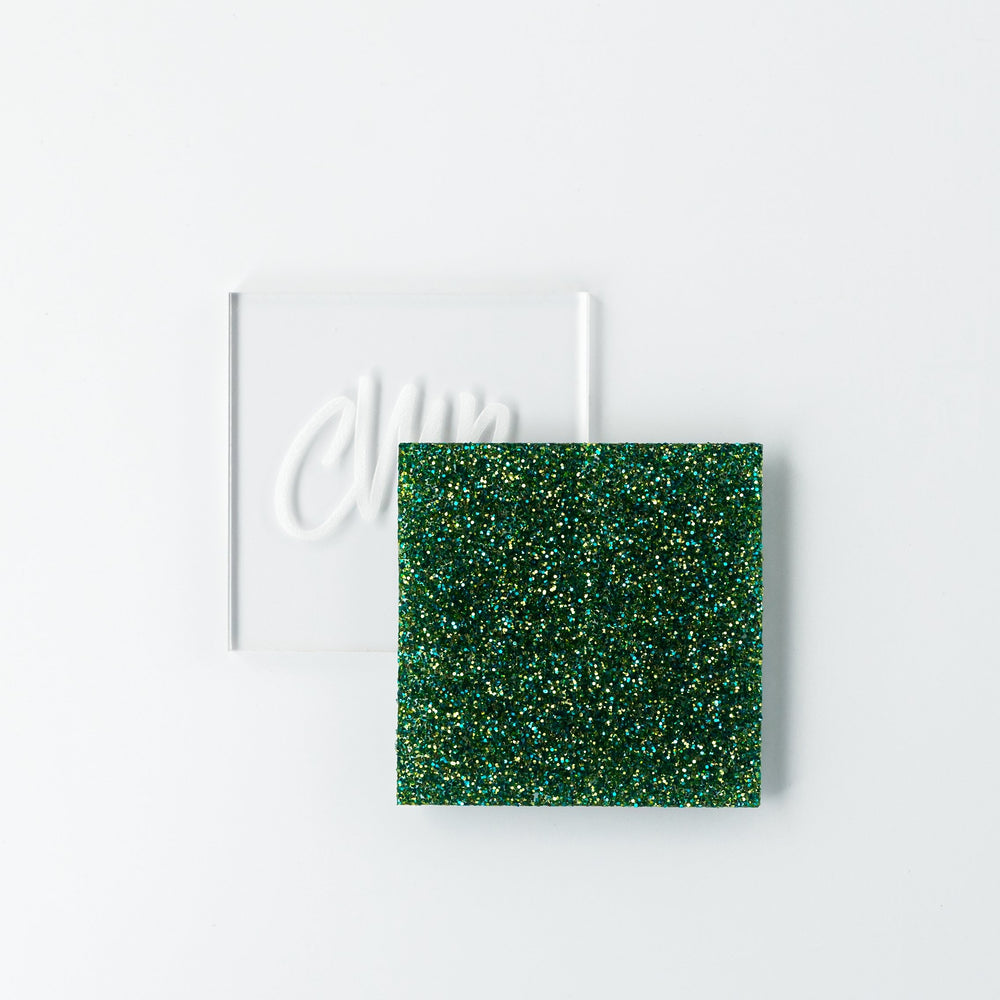 1/8" Green & Gold Double Sided Holographic Glitter Acrylic Sheet - Acrylic Sheets
