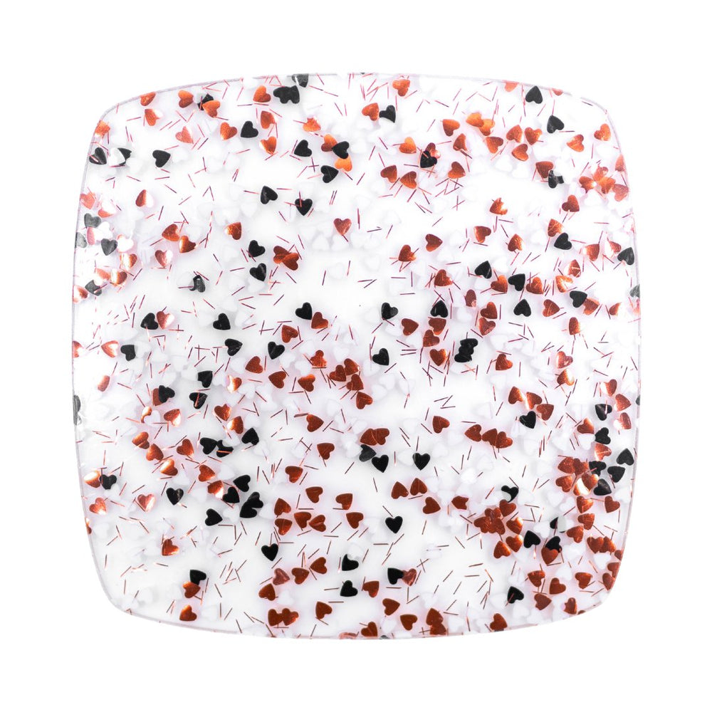 1/8" Heartbreaker- Red Heart Shaped Glitter Cast Acrylic Sheets - Acrylic Sheets