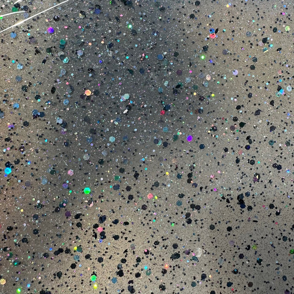 1/8" Holographic Black Hexy Glitter Dots Cast Acrylic Sheets - Acrylic Sheets