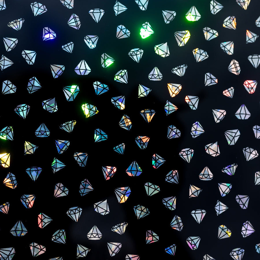 1/8" Iridescent Diamonds on Black Acrylic Sheets - Acrylic Sheets