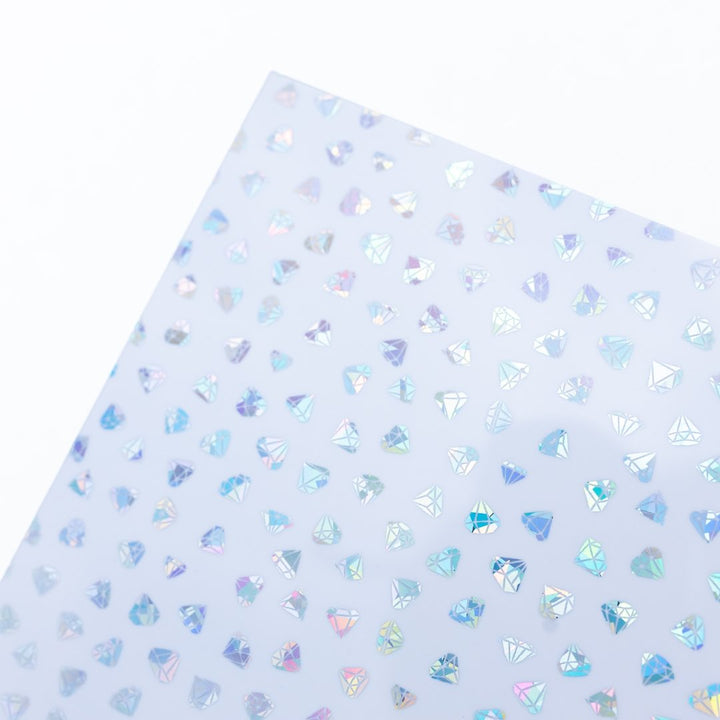 1/8" Iridescent Diamonds on White Acrylic Sheets - Acrylic Sheets