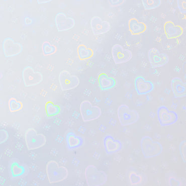 1/8" Iridescent Hearts on White Acrylic Sheets - Acrylic Sheets