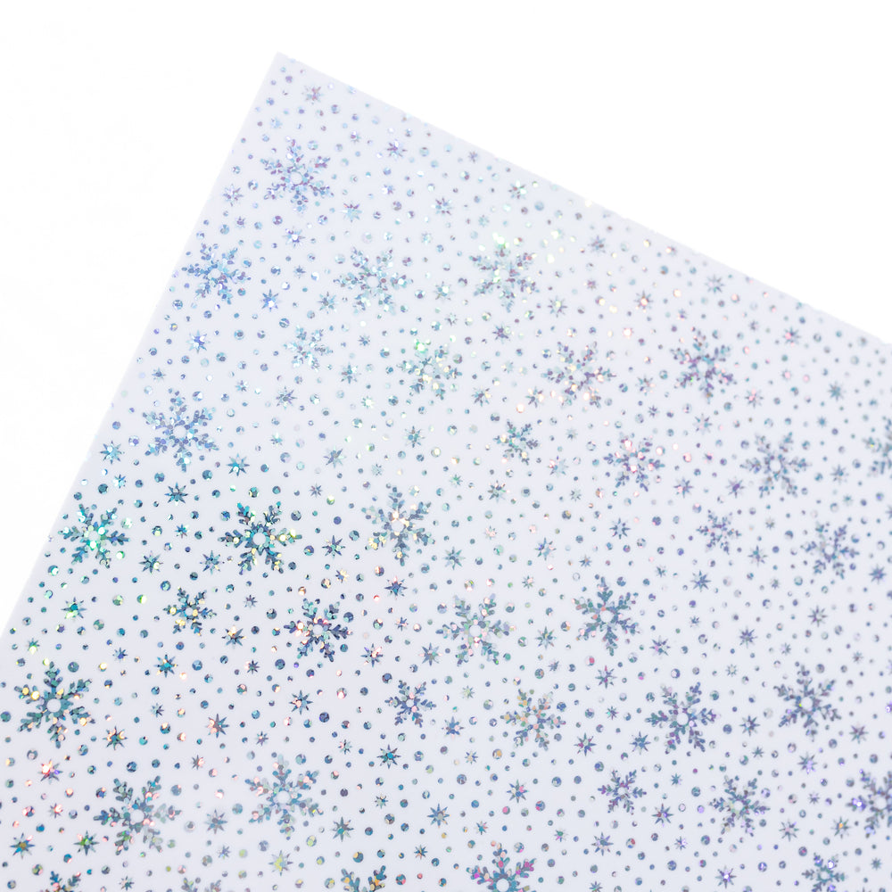 1/8" Iridescent Snowflake on White Acrylic Sheets - Acrylic Sheets