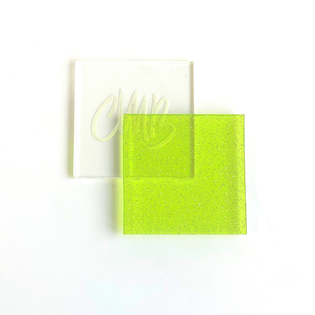 1/8" Lime Green Glitter Jellies Acrylic Sheet - Acrylic Sheets