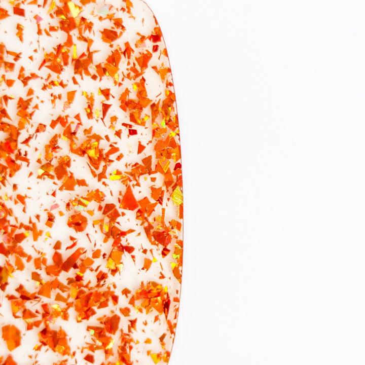 Orange Flake Glitter Cast Acrylic Sheets - CMB Glitter Acrylic Sheets - Local Plastics Supplier