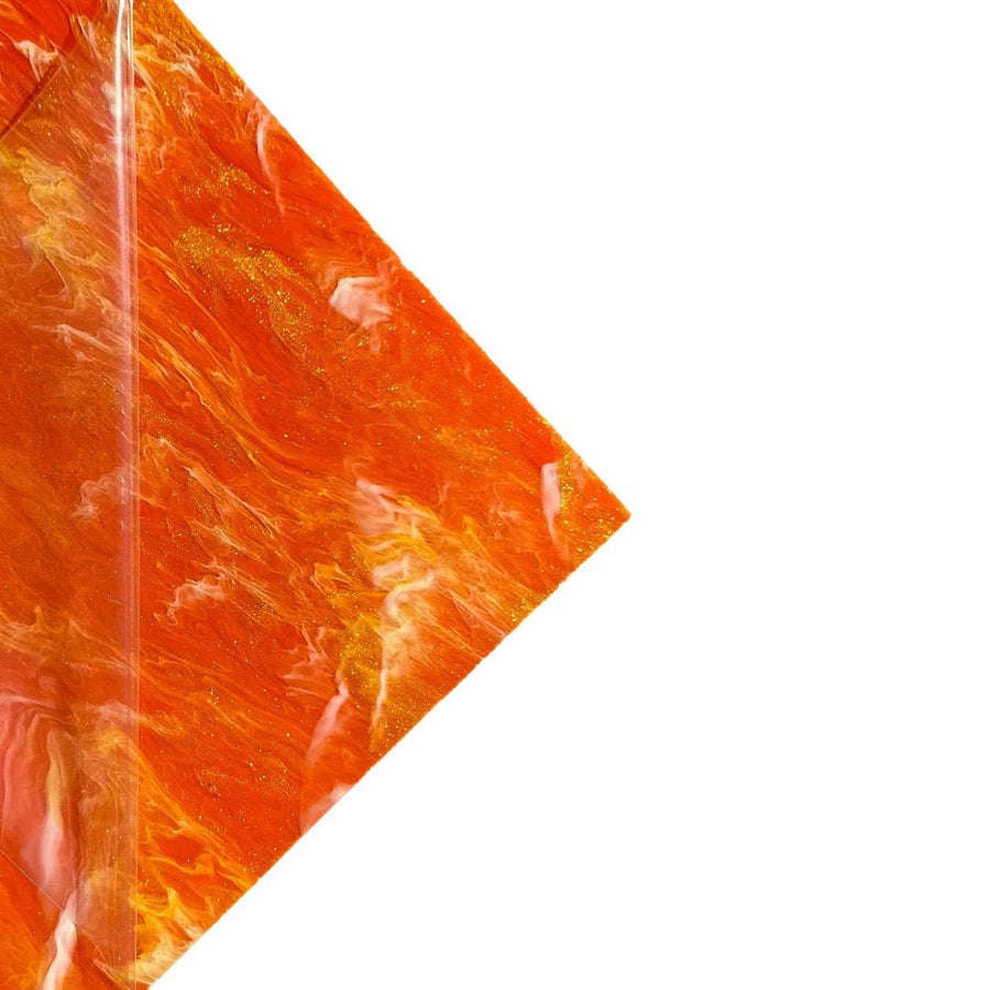 1/8" Orange Golden Swirl Marble Cast Acrylic Sheets - Acrylic Sheets