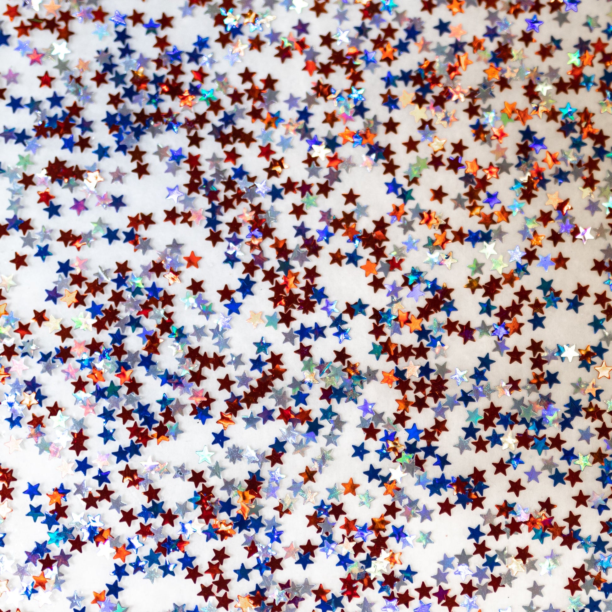 1/8" Patriotic Red, White, & Blue Stars Shaped Glitter Cast Acrylic Sheets - Acrylic Sheets