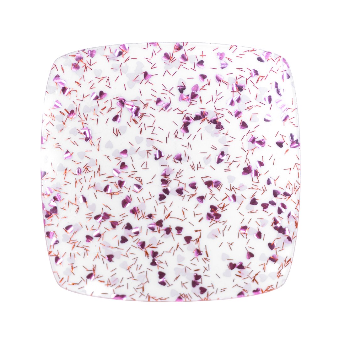 1/8" Pink Heart Shaped Glitter Cast Acrylic Sheets - Acrylic Sheets
