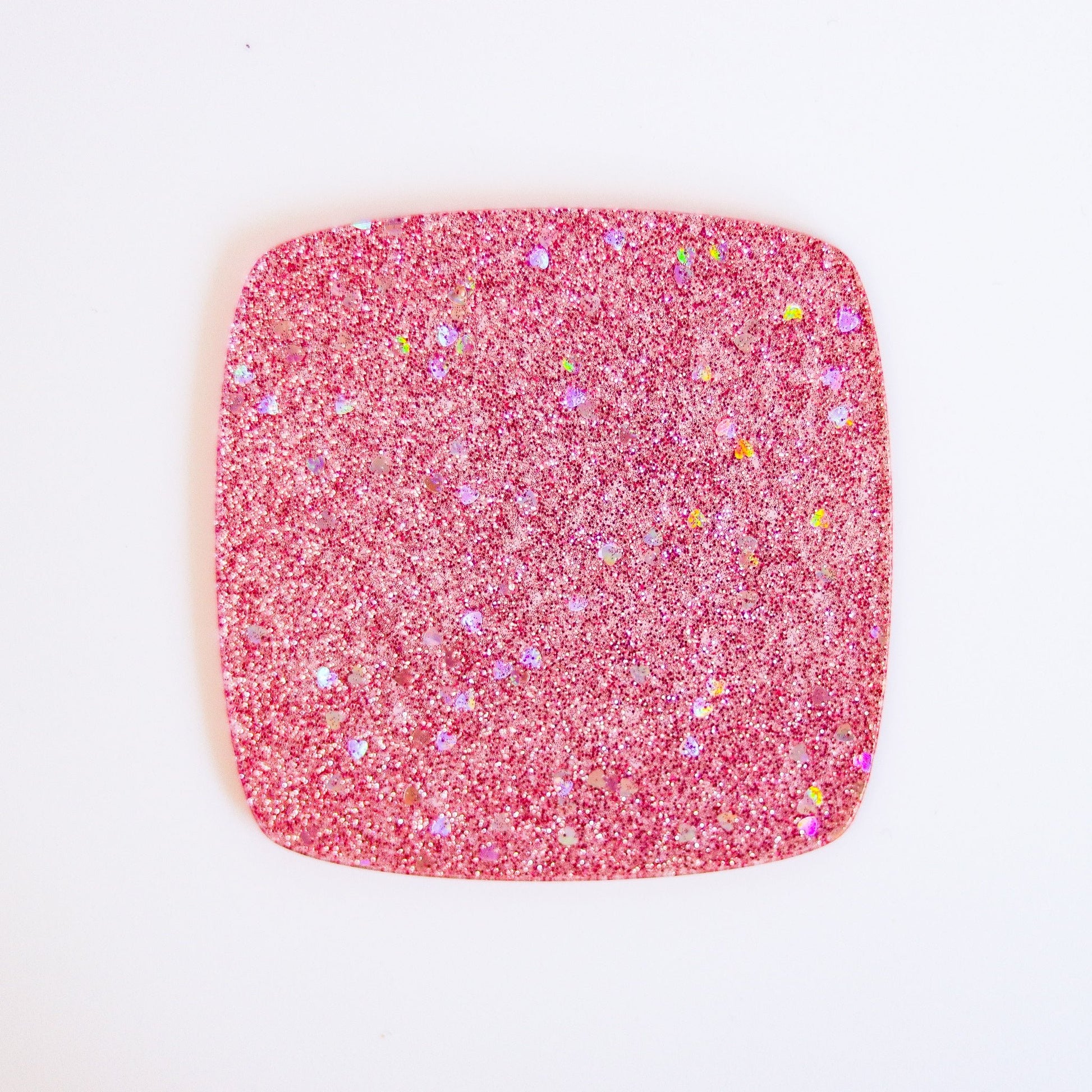 1/8" Pink Hearts Sparkling Glitter Acrylic Sheet - Acrylic Sheets