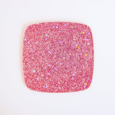 1/8" Pink Hearts Sparkling Glitter Acrylic Sheet - Acrylic Sheets
