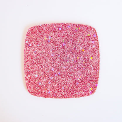 1/8" Pink Hearts Sparkling Glitter Acrylic Sheet - Acrylic Sheets